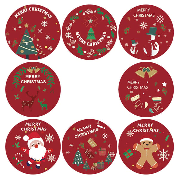 500 självhäftande julklappsetiketter, 3,8 cm