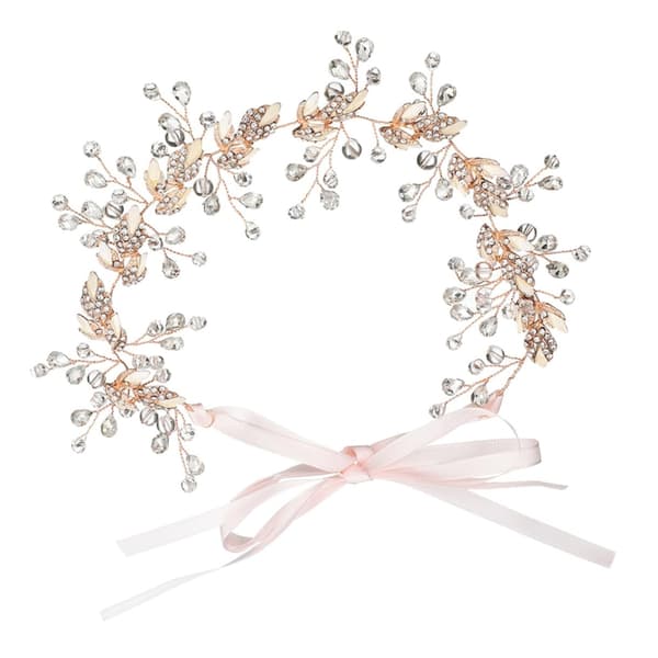 Lövformat diadem med strass