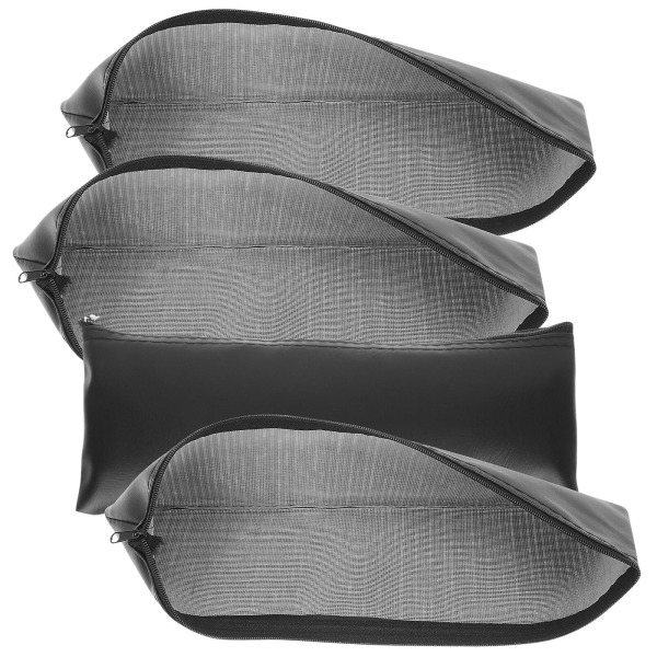 4st Case Mic Förvaringsväska Läder Mikrofonfodral Förvaringsfodral För TravelBlack30.5x10.1 Black 30.5x10.1cm