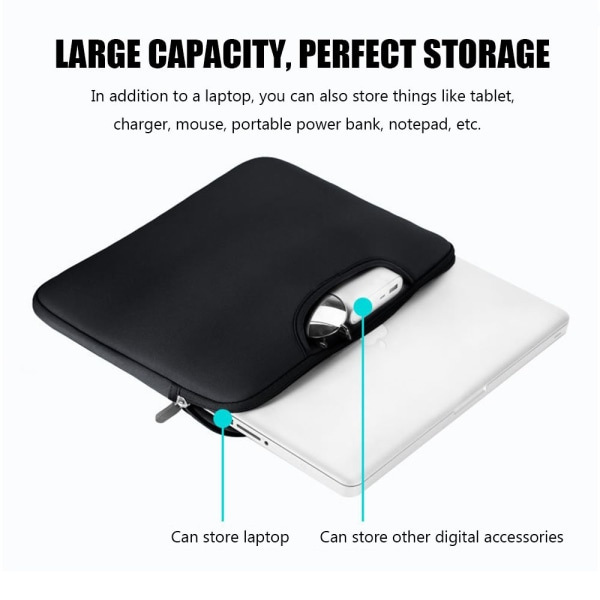 11 13 14 15 tommer taske Håndtaske Laptop taske CASE 14.1 tommer Sort 14.1 tommer Sort Black 14.1 inch