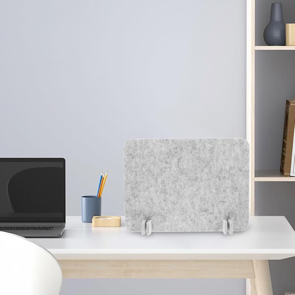 Acoustic Felt Desk Divider 40x30cm Light Grey Privacy Screen for Students Office Desk