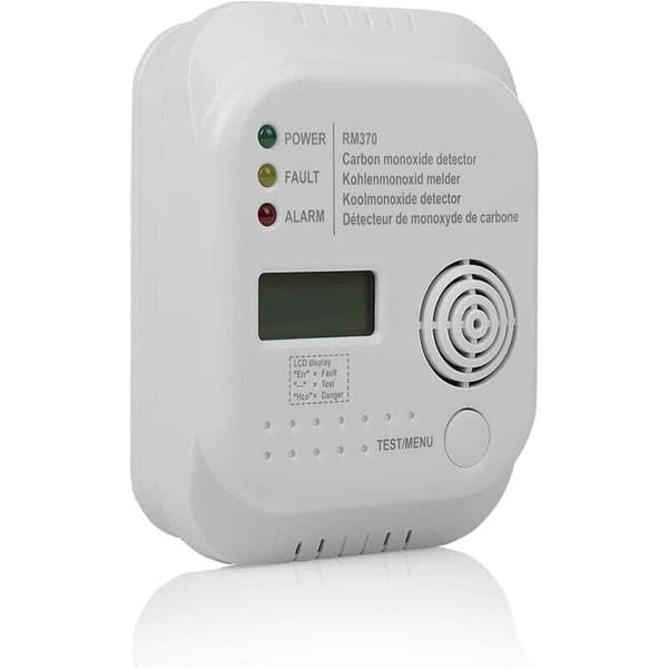Smart Carbon Monoxide Detector with LCD Screen, 85 dB Alarm, for Spaces 20 to 40 m², Easy Installation - RM370
