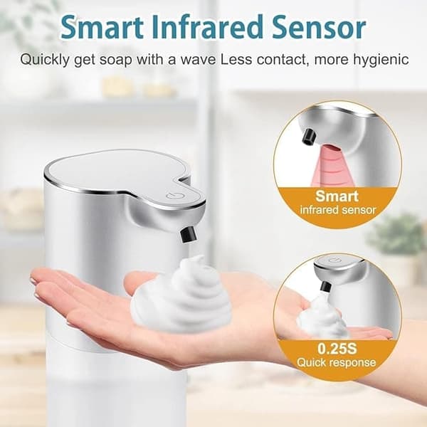 Automatisk sensordispenser til håndsæbe – 360 ml – Vægmonteret elektrisk sæbedispenser til køkken, badeværelse og kontor