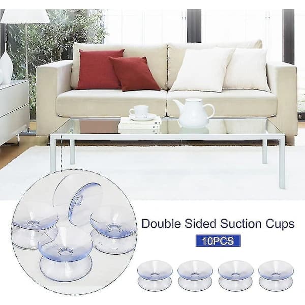 10 Pcs Double-Sided Suction Cups Non-Slip Silicone Spacers for Glass Tables, Windows, and Mirrors, Transparent 35 mm 35MM 35MM