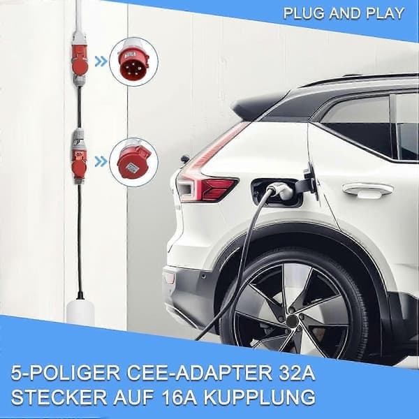 5-pin Adapter Plug 32A to 16A Coupling Socket [3-Phase, 400V] Photo Color