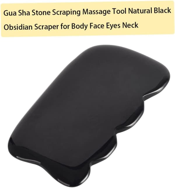 Natural Black Obsidian Gua Sha Stone Scraping Massage Tool Body Face Eyes Neck Back Acupuncture Relaxation Gua Sha Board Scraper Massage Tool