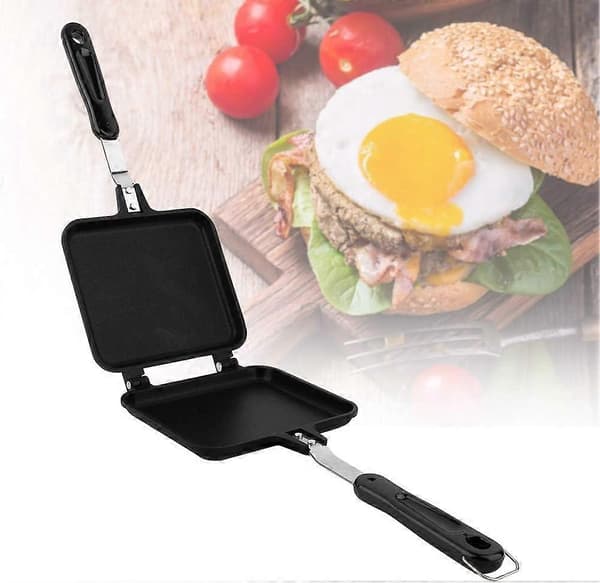 Vaffeljern for Komfyrtopp, Non-Stick, Dobbeltsidig Aluminiumspanne for Gasskomfyrbaking