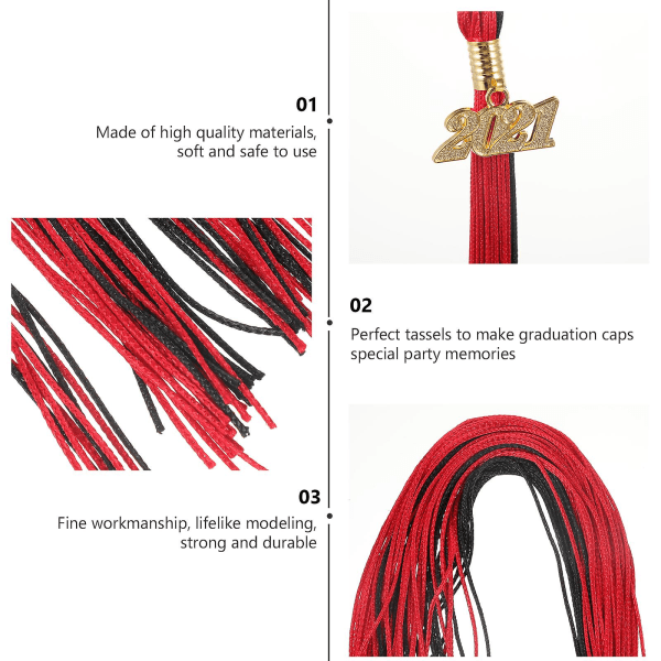 4st Kläder Graduation Accessoarer Kreativt hängande hänge Tofsar Blandad färg 339x3,5x1,5 Assorted Color 3 39x3.5x1.5cm