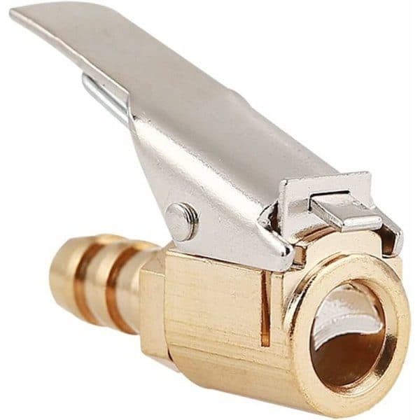 Dækpumpedyseadapter, bildækpumpedyse, dyse med klemme, dyseklemme, dækventilforbindelsesadapter