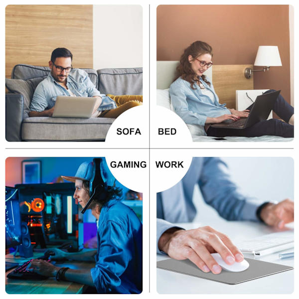 Mouse Pad Double-Sided Waterproof 20x23 cm Pink/Silver