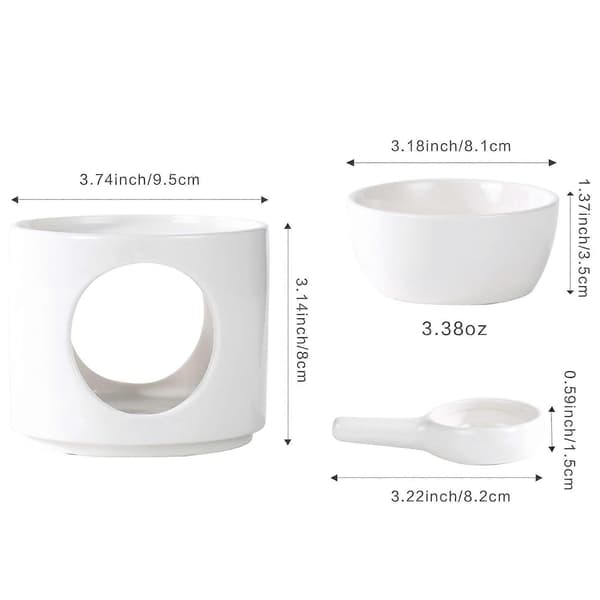 Ceramic Oil Aromatherapy Burner, Matte Wax Burner, Aromatherapy Holder, Tealight Holder Diffuser for Home and Office Decoration, White