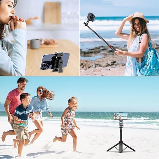 Selfie Stick / Phone Tripod - Wireless Remote Control, Extendable Aluminum - Black - 130 cm - 1 pc [Ho]