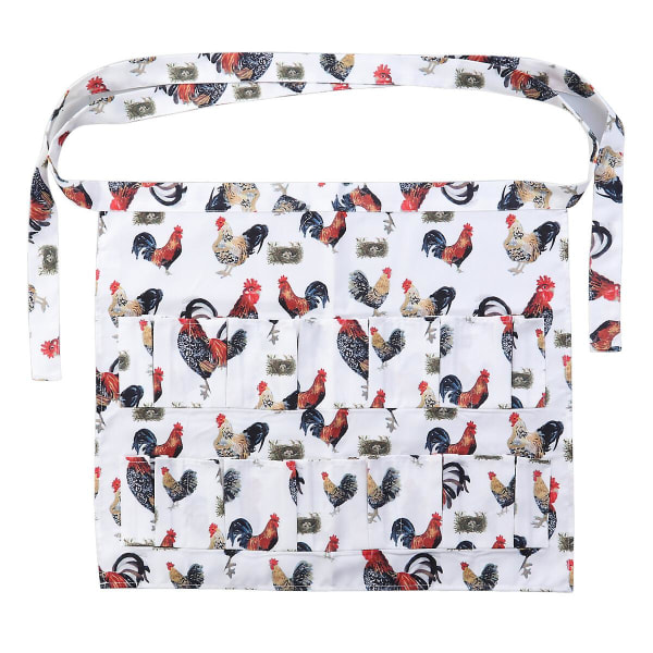 Home Kitchen Egg Collecting Apron Waterproof Antifouling Pockets Storage Apron Kitchen Apron For Cooking Baking (rooster Patterned)