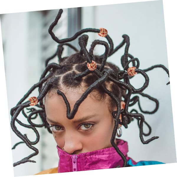 500 stk. naturlige træperler DIY Dreadlock Blomsterperler Tilbehør til hårfletning håndværksprojekter