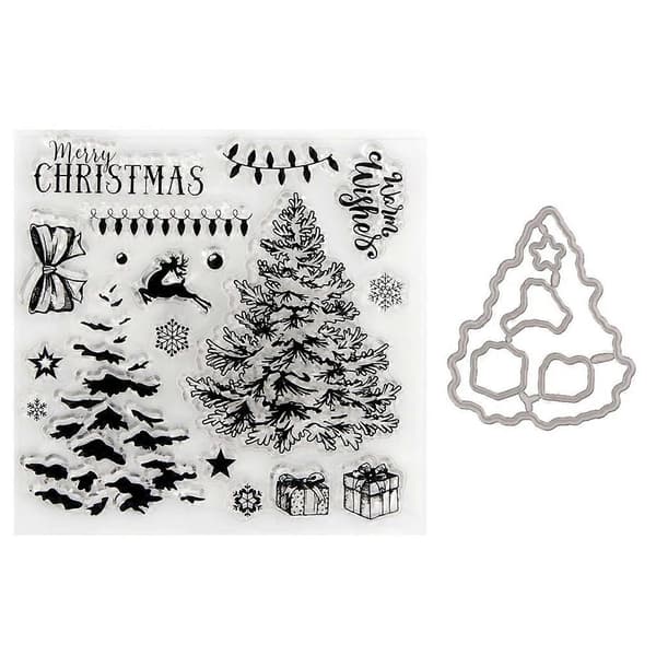 Juleserie Seglstempel med Skabeloner Stencil DIY Scrapbooking Prægning