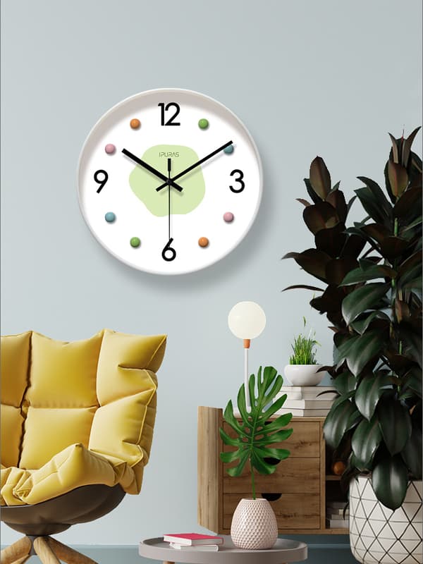 12-inch Silent Clock and Large Wall Clock, Clock Wall Decoration for Study and Dining Room