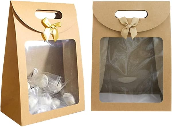 20 st presentpåsar, presentask i kraftpapper, presentpåsar med handtag,