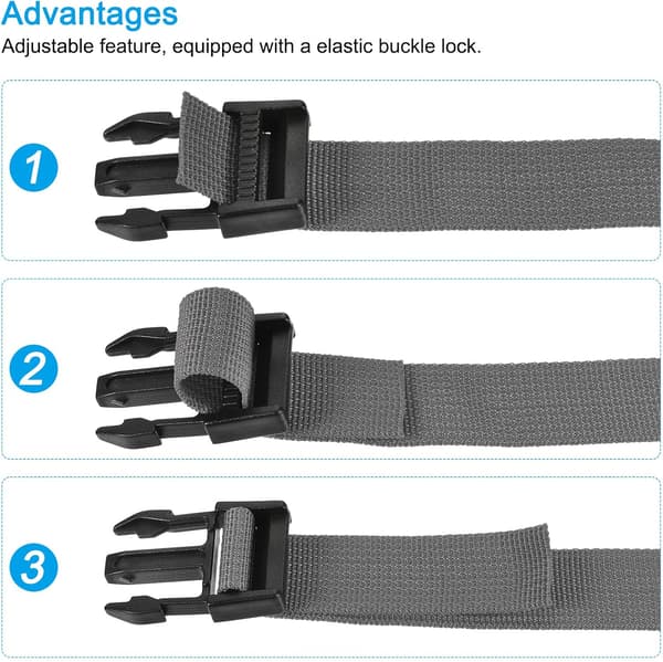 Rem med spänne 1x20 tum polyester snabbkoppling justerbart bälte för resor utomhusväska bagagepackning (grå grå grå 20 tum) Gray
