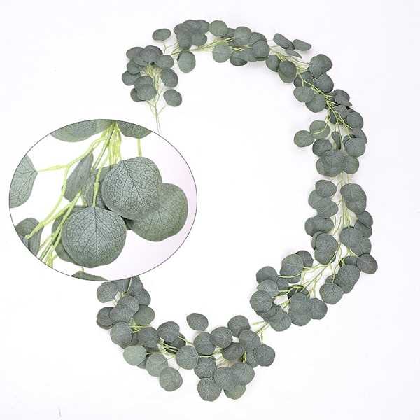 2M Eucalyptus Grønt Eucalyptus, Silke Grønt Eucalyptus Blade Ranker, Falsk Eucalyptus med Falske Blade