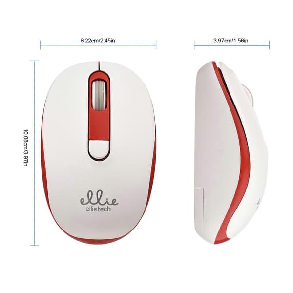 Ellietech MO101 Trådløs Mus - Ergonomisk, 2.4GHz, 4 Knapper, Justerbar DPI, USB-mottaker