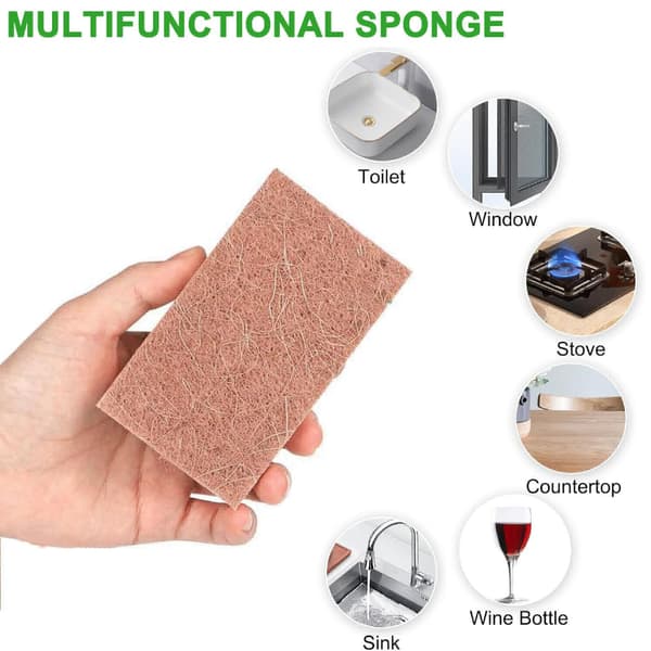 Natural Kitchen Sponge, 24-pack, Double-Sided Kitchen Sponge for Dishwashing, Non-Stick Pans, and for Cleaning Kitchen and Bathroom