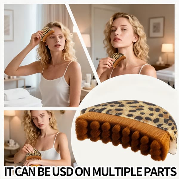 Facial Lymphatic Massage Brush — Sculpting and Massage Tool — Designed for Dry Brushing — Ergonomic Design