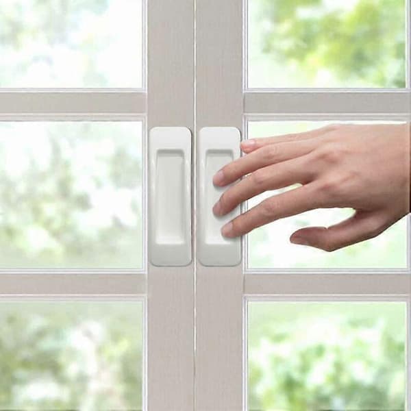 Self-adhesive sliding door handle with double-sided tape for cabinets, windows, refrigerators, drawers