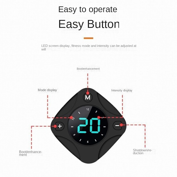 ABS-stimulator, USB-laddningsbar bärbar träningsutrustning utan gelkuddar för män och kvinnor, arm, ben, hemmakontor