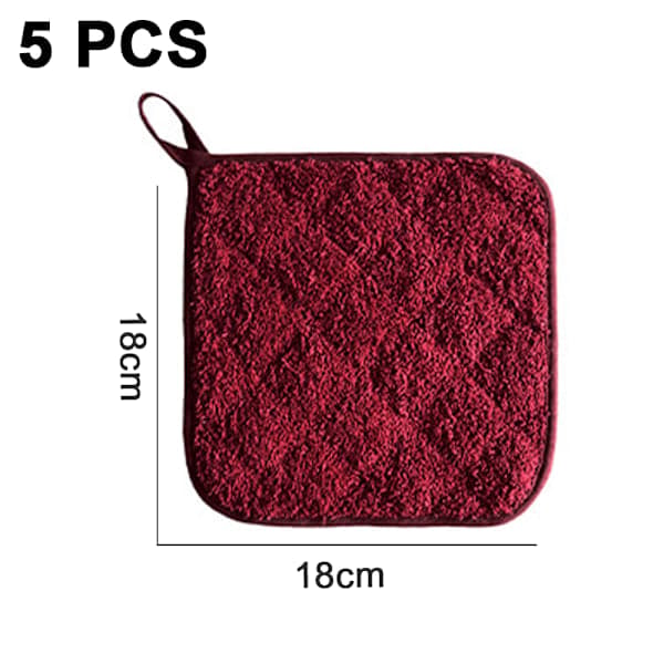 5-pack isoleringsdynor, ugnsvantar, grytlappar - Vinröd