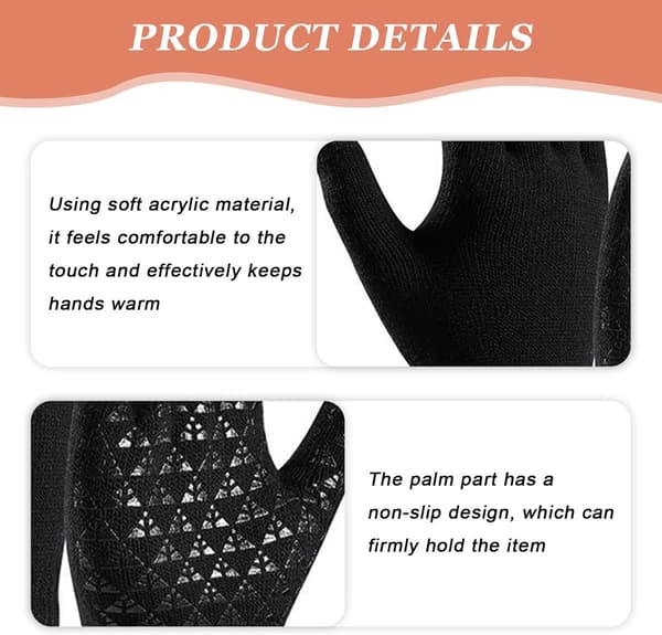 USB Heated Gloves - Electric Warm Winter Full Finger Touchscreen Compatible Gloves for Skiing & Motorcycle (Black)