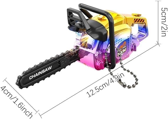 Chainsaw Keychain - Decorative Chainsaw Pendant for Backpack or Car Keychain (DB)