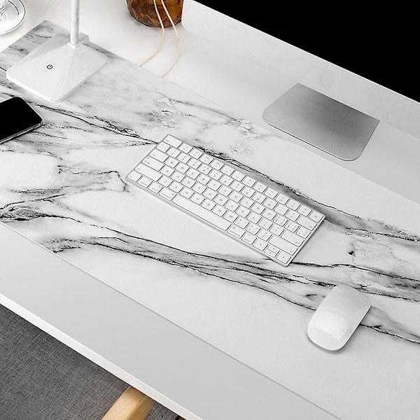 Marmor Musmatte Hjemmekontor Skrivebord Datamaskin Tastatur Dekorativ Matte Hvit 80X40CM White 80X40CM