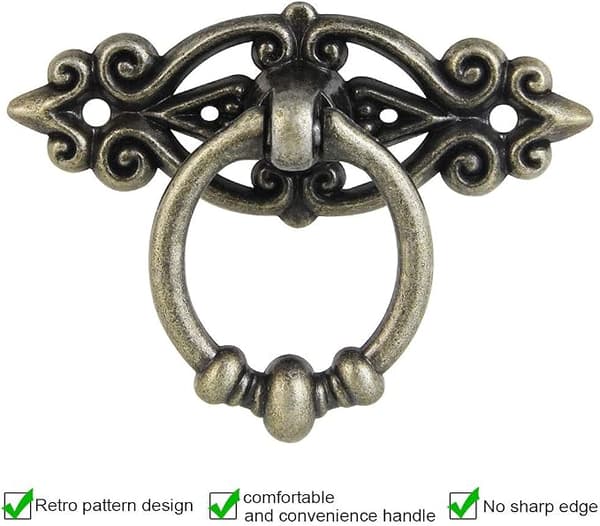 10 Pcs Vintage Drawer Knobs Handles with Screws (65*46mm), A