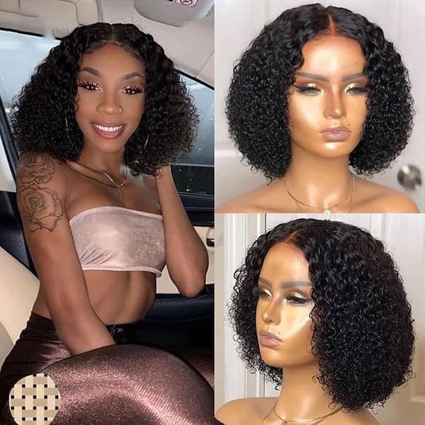 Deep Wave Short Wig, Brazilian Curly Virgin Human Hair Wigs Short