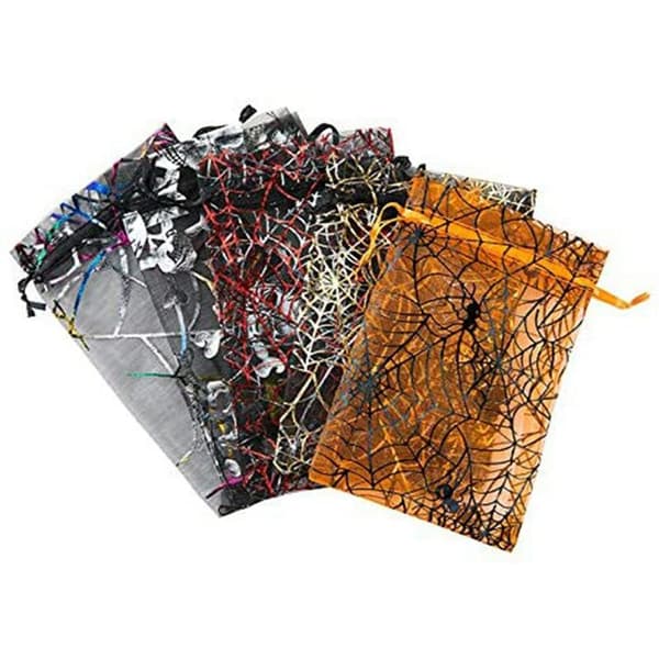 100 stk. Julegodteri-serie Varmstempling Gasbindpose 10X15 Cm Halloween Gaveoppbevaring Snorpose Organza Pynt Gasbindpose