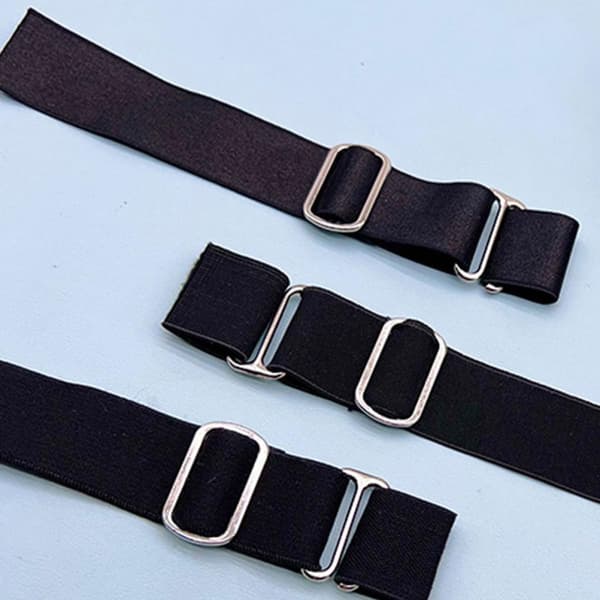 6st Justerbara Förtjockade Elastiska Hattförlängningsband med Silverspännen 2,5 cm Bredd