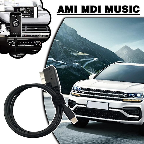 Ami Mdi Musikk + Lading Aux Adapter Kabel For iPhone For Bil