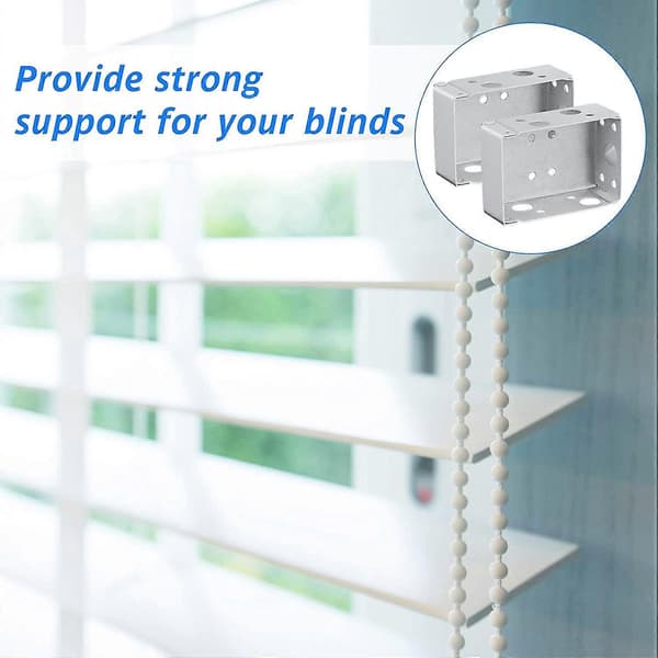 6 Pieces Blind Brackets Low Profile Box Mounting Bracket White Color Window Blinds Headrail Bracket [DB] white white