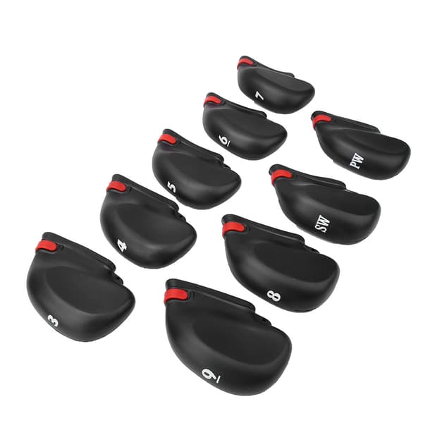 9 stk. sorte holdbare PVC golfkøllehovedbeskyttere golftilbehør