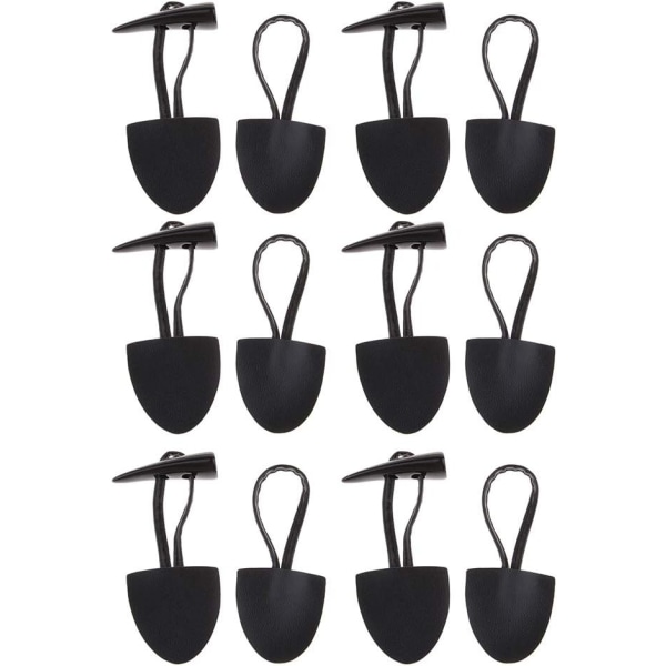 6 par läderknappar Horn Toggle Duffle-knappar för kappalås Spänne Coffee Fancy Buttons - Svart