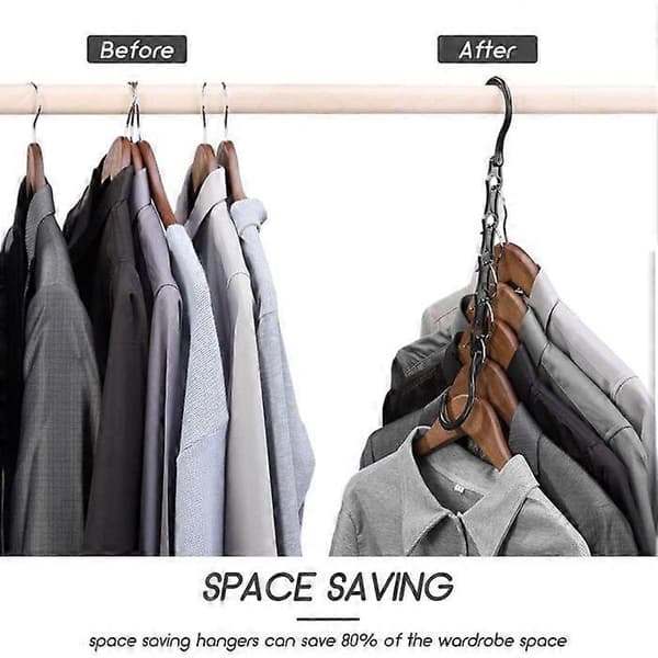 Black 10-pack Magic Hangers Wardrobe Hangers Organizer Clothes Storage Space Saving Closet Organizer