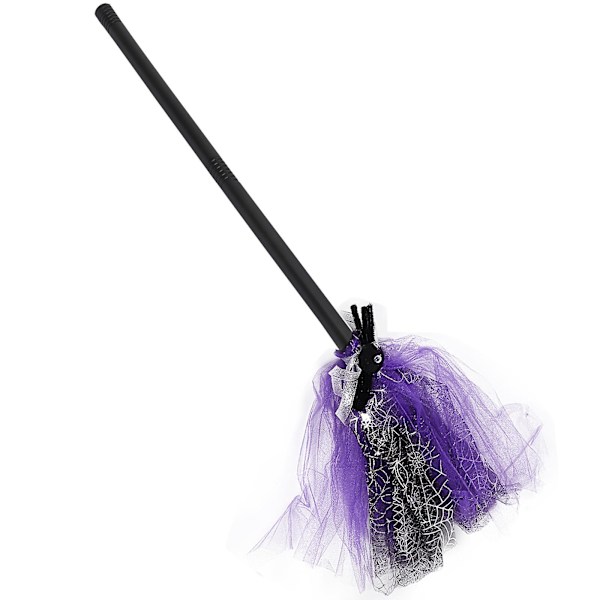 Kostymetilbehør for barn til Halloweenfest, Halloweenrekvisitter, kostymetilbehør for barn, Halloweenhekskost, lilla 80 x 20 cm Purple 80X20CM