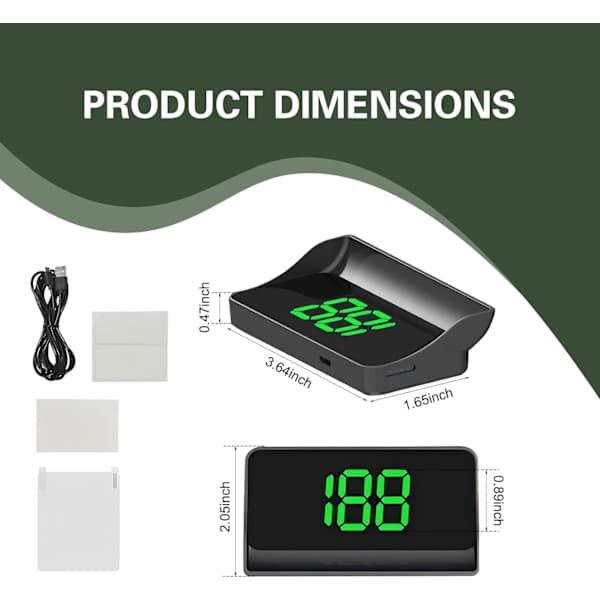 Car Head-Up Display - Universal HD Windshield Projection Speedometer, Compatible with Sedans, Trucks & SUVs (km/h/mph)