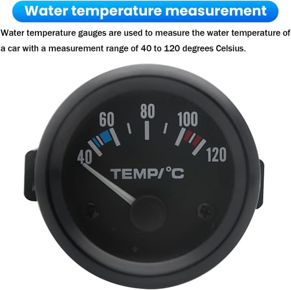 Car Water Temperature Gauge 12V Water Temp Meter Sensor 52mm 40-120℃ LED Digital Backlight Car Accessories SUVs RVs Vehicles