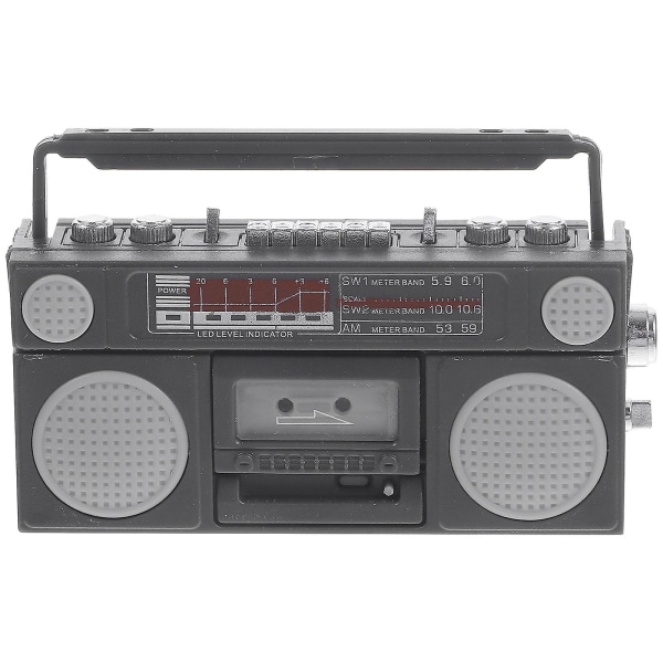 Mini House Radio Dekor Miniatyr Radio Ornament Gör-det-själv Radio Modell Tillbehör Svart5,5X3,5cm Black 5.5X3.5cm