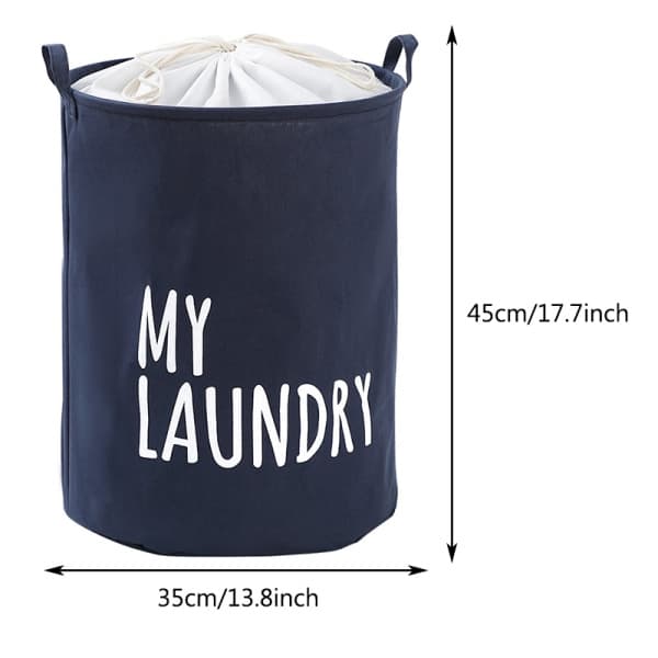 Foldable Laundry Basket with Drawstring Large Capacity Waterproof Clothes Storage Basket for Home Bathroom Bedroom