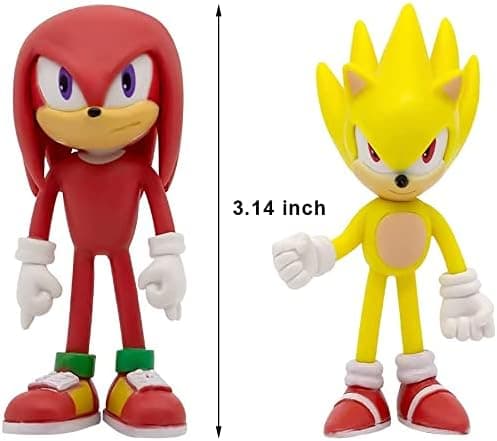 Sonic Actionfigur, 8 cm høy, Sonic Sonic Actionfigur Samleobjekt (6-pakning)-FA-