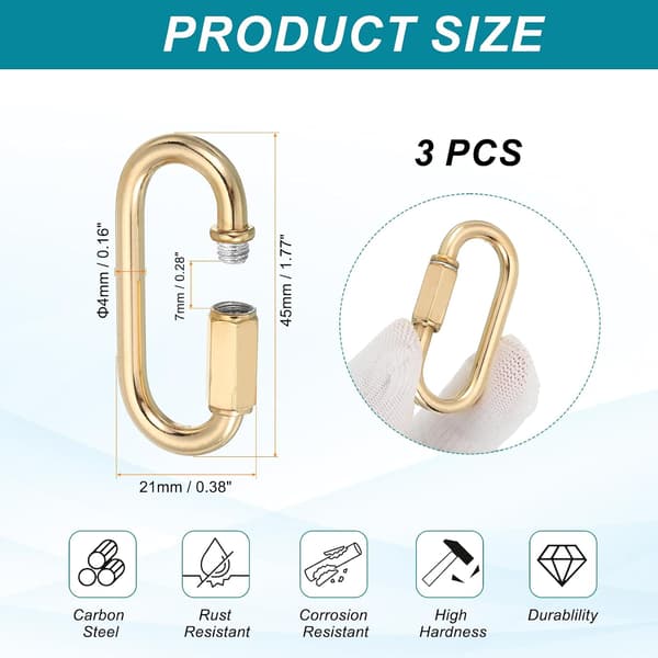 Kædeforbindere 4 mm tyk lys guld 3-pak White/Blue 1-1/5"x65'