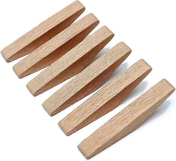 6-pack Minimalist Design Heavy Duty Coat Hook Wall Mounted Rustic Wood Hook Clothes Hanger Hat Rack Hooks (Oak)