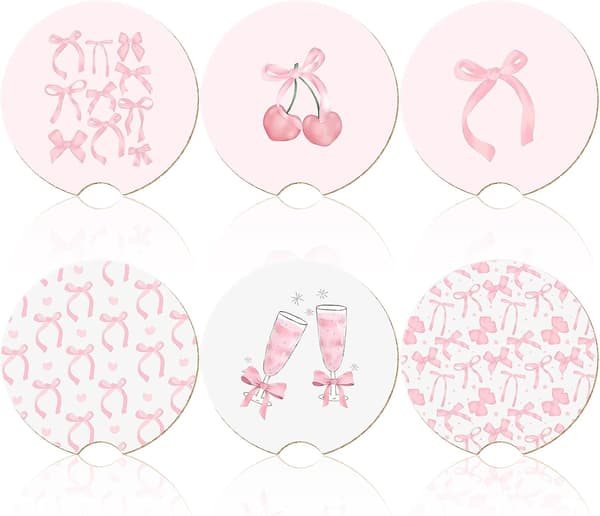 6 stk. lyserøde sløjfebil til kvinder hvid 3 Pink& 3 White Classic